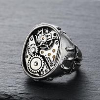 Senovinis vario spalvos žiedas Metalinis lydinys Pavaros formos žiedai vyrams Kūrybingas dizainas Steam Punk Rankų darbo žiedai vakarėlio aksesuarai Dovanos 9