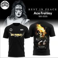 Ace Frehley Tribute Ilsėkis ramybėje KISS įkūrėjas Gitaristas 1951 2025 Marškinėliai Unisex Marškinėliai S