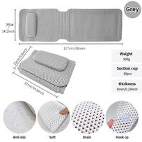 Neslystantis PVC vonios kilimėlis su siurbtukais, pagalve ir atlošu atpalaiduojančiai burbuliniai voniai 127x36cm with 30 suction cups, 24 per box balta