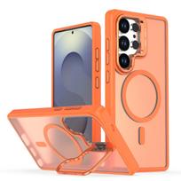 For Magsafe Magnetic Metal Lens Protection Stand Case For Samsung S26 S25 Edge S24 S23 S22 Ultra Plus FE Shockproof Cover Bumper For Galaxy S26