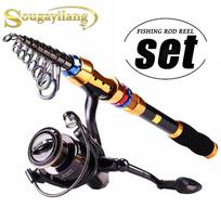 1,8–3,0 m meškerės ir 14BB metalinių meškerykočių rinkinys – teleskopinė meškerės ritė Combo de pesca 1.8M Rod&Reel 2000