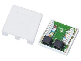 "Alantec" GN002 laidų jungtis 2xRJ45 balta, BOXAECGN002