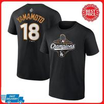 [] Dodgers Yamamoto #18 Crewneck T-Shirt | 2025 World Series Champion Unisex T-Shirt L