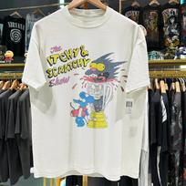 1994 Itchy & Scratchy  Mėsos malūnėlis  Vintažiniai išskalbti balti marškinėliai Dydis M Unisex marškinėliai XXXL
