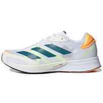 Adidas Adizero Adios 6 Baltos, žalsvai mėlynos, flamingų oranžinės spalvos vyriški sportbačiai Debesų baltumo, tikros žalsvai mėlynos spalvos GY0894 42