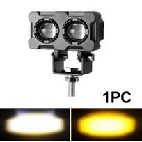 DC12-80V motociklo LED objektyvo prožektorius dvigubas objektyvas prožektorių motociklų pagalbinis rūko žibintas dviejų spalvų balta geltona šviesa 1pcs