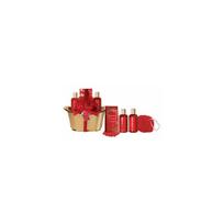 Parisax Bath gift set in a golden tub (Frozen strawberries & Vanilla) - kūno priežiūros rinkinys