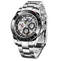 Pagani Design Automatinis Daytona Chronografo Laikrodis su Mechaniniu Vandeniui Atspariu Keraminiu Nerūdijančio Plieno Safyriniu ir Vaivorykštiniu Vyrišku Korpusu, Rėmeliu, juoda