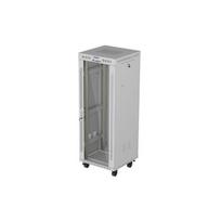 LANBERG  19" 32U Standing Rack Cabinet 600×600 Gray with Perforated Doors and LCD (Flat Pack) | FF01-6632-12SL  | 5901969447910