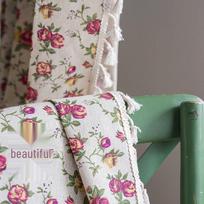 Jingga Rose Print Cotton Linen Semi-Blackout Rod Pocket Curtain