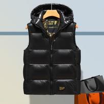 Black Gold Unisex 2023 Korean-Style Loose Down Vest Jacket - Trendy and Casual 3XL juoda