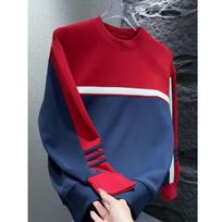 Cross: Fashionable Men's Autumn Sweatshirt - Loose Fit, Trendy Design, Round Neck, Long Sleeve. 2XL mėlyna