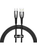 Patvarus lankstus greito įkrovimo laidas USB-A - USB-C 100W 1m juodas