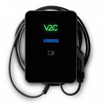 V2C Trydan elektromobilių krovimo stotelė 22kW su ekranu, 3 fazių, Type 2 kabelis (10m), dinaminis balansavimas