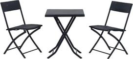 Extralink Small Black Forest Garden Furniture Set, Two Chairs + Black Table outdoor furniture set