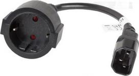 Adapter IEC C14 / Schuko Schuko, IEC 320 C14, 0.2m, black CA-C14E-10CC-0018-BK | 5901969409871