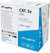 Lanberg | LAN Cable CAT.5E UTP 100M Solid CU Grey Fluke Passed | LCU5-12CU-0100-S LCU5-12CU-0100-S | 5901969446746
