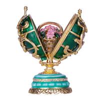 Faberge stiliaus kiaušinis Pavasario gėlės, žalias