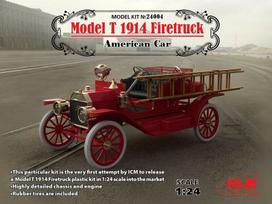 Klijuojamas Modelis ICM 24004 Model T 1914 Firetruck, American Car 1/24