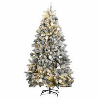 vidaXL Kalėdų eglutė su šarnyrinėmis šakomis/LED/žaisliukais, 300cm