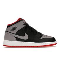 Air Jordan 1 Mid GS Bred Shadow Vaikams Sportbačiai Juodi Ugnies Raudonumo Balti DQ8423-006 38.5
