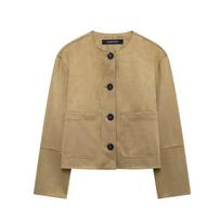 Suede striukė moterims Varsity bomber striukės moterims Paltai ir striukės Moteriška ilgomis rankovėmis Moteriška žiemos striukė S