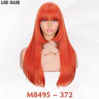 LISI HAIR Ilgi tiesūs Princesės kirpti plaukai Sintetinis tamsiai raudonas perukas su kirpčiukais, karščiui atsparūs pluošto perukai moterims Cosplay 52cm