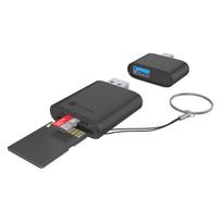 2 in 1 Card reader for SD 3.0 /Micro SD via USB Type-C + -A Interface, USB Gen 3.2 Gen 1 (5Gbit/s)