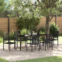 Sodo valgomojo komplektas 7 pcs Juoda