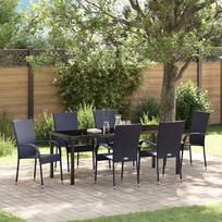 Sodo valgomojo komplektas 7 pcs Juoda