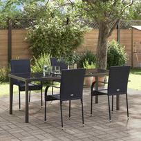 Sodo valgomojo komplektas 5 pcs Juoda