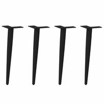 Kavos staliuko kojelės, kūginės, 4 vnt., juodos, 42-43 cm, plienas
