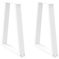 Valgomojo stalo kojelės, 2 vnt., baltos, 60x(72-73,3) cm, plienas, V formos
