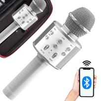 Belaidis karaoke mikrofonas su dėklu Rivex M56, Sidabrinė