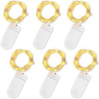LED girliandos, maitinamos baterijomis, 2 metrai, šiltai balta šviesa, 6 girliandos