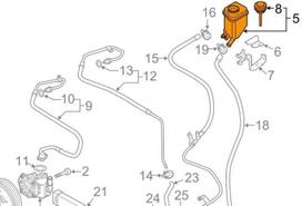 Audi Q7 Touareg 07-15 vairo stiprintuvo rezervuaras originalus 7L6422371E