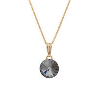 Kaklo papuošalas moterims DiamondSky "Clarice II (Silver Night)" su Swarovski kristalais