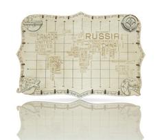 WOODEN CITY Medinė Pasaulio Žemėlapių Modelis Su Pavadinimais