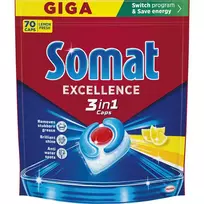 Indaplovių kapsulės "SOMAT Excellence 3in1 Lemon" 70sk.