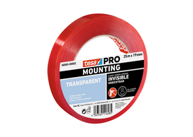 Dvipusė juosta tesa® PRO Mounting Transparent 66965, skaidri, 19mm x 5m.