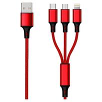 2GO 797150 USB Kabel 1,5 m USB B USB C/Micro-USB B/Lightning Rot (797150)