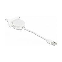 DeLOCK Easy 45 - USB-Kabel - USB (M) bis USB-C (M) - USB 2.0 - 5 V - 2 A - 50 cm - einziehbar, flach - weiß, RAL 9003