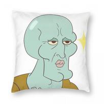 Gražus „Squidward“ kvadratinis pagalvės užvalkalas, poliesterio lininis aksomas, kūrybingas, užtrauktuku dekoruotas pagalvės užvalkalas, sofos pagalvėlės užvalkalas, 18 30cmx30cm