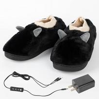 USB Electric Heated Foot Warmer Slippers juoda