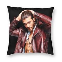 Can Yaman Turkish Actor Square Pillowcase Polyester Linen Velvet Printed Zip Decor Throw Pillow Case Home Cushion Cover 30cmx30cm