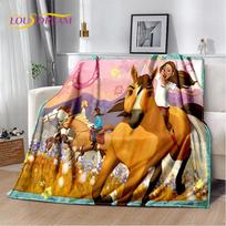 Laisvasis žirgas Animacinis minkštas pliušinis pledas, Flanelinis pledas Miegamojo svetainės lovos sofos iškylos uždangalas 75x90cm