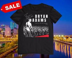 Bryan Adams medvilninis juodas pilno dydžio unisex marškinėlis Unisex marškinėlis M