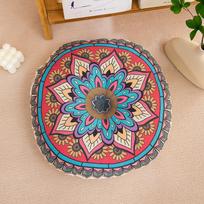 Bohemiškas medvilnės ir lino apvalus tatami pagalvėlė namams ir balkonui Thickened 40cm Double-Sided Cushion