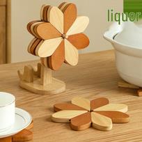 Heat Insulation Pad - Dynamic Windmill Solid Wood Anti-Scald Pot Mat & Table Coaster Single Piece