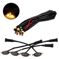 Automobilio Eagle Eye Light 6 SMD 3030 12V priekinių grotelių apšvietimo pikapas, įspėjamasis rūko žibintas LED gintaro spalvos grotelių apšvietimo rinkinys Black 4 in 1